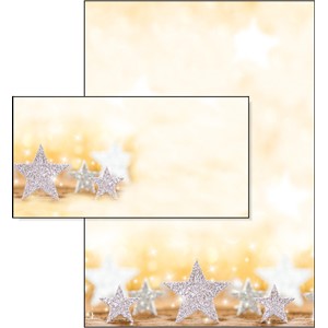 Sigel DP029Set - Weihnachts-Motiv-Papier Set, Glitter Stars