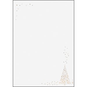 Sigel DP084 - Weihnachts-Motiv-Papier, Golden Tree, Goldprägung