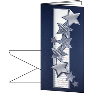 Sigel DS016 - Weihnachts-Karten (inkl. Umschläge), Fantasy, Silber-/Blindprägung