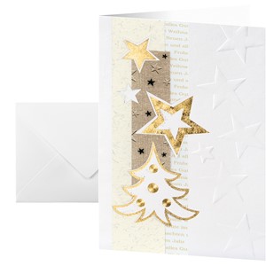 Sigel DS376 - Weihnachts-Karten (inkl. Umschläge), White Christmas, Gold-/Blindprägung, 185g