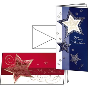 Sigel DS462 - Weihnachts-Karten-Set (inkl. Umschläge), Elegance, Gold-/Blindprägung