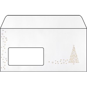 Sigel DU084 - Weihnachts-Umschlag, Golden Tree, Goldprägung