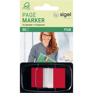 Sigel HN491 - Z-Marker, Film, Color-Tip, rot im Spender, 25x 43 mm