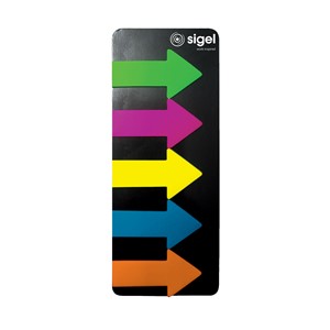 Sigel HN600 - Haftmarker Film, Big Arrow, 5 Farben auf Karte