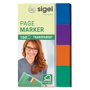 Sigel HN671 - Haftmarker transparent, mint, orange, violett, türkis