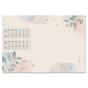 SIGEL HO304 - Papier-Schreibunterlage, Design "Pastel Garden", ca. A2, mit Kalendarium für 2 Jahre, 30 Blatt