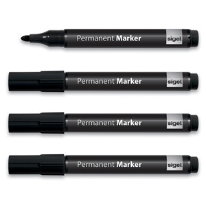 Sigel MU183 - Permanent Marker, schwarz, 4 Stück