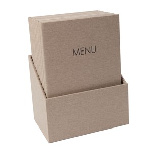 SIGEL SM208 - Speisekarten-Mappen A4, beige, Set: 10 Stück mit gratis Aufbewahrungsbox