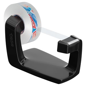 tesa 53831-00000 - film® Tischabroller Easy Cut® Frame schwarz inkl. 1 Rolle film® kristall-klar 33 m x 19 mm