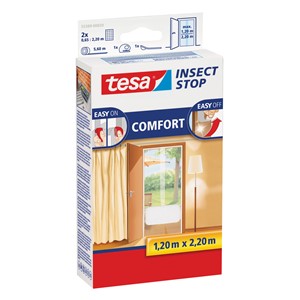 tesa 55389-00020 - Fliegengitter Insect Stop Klett COMFORT für Türen, weiß
