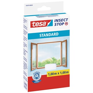 tesa 55670-00020 - Fliegengitter Insect Stop Klett STANDARD für Fenster, weiß