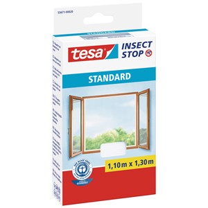 tesa 55671-00020 - Fliegengitter Insect Stop Klett STANDARD für Fenster, weiß