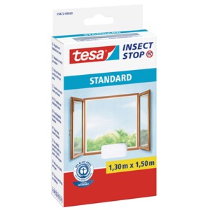 tesa 55672-00020 - Fliegengitter Insect Stop Klett STANDARD für Fenster, weiß