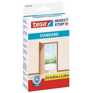 tesa 55679-00020 - Fliegengitter Insect Stop Klett STANDARD für Türen, weiß