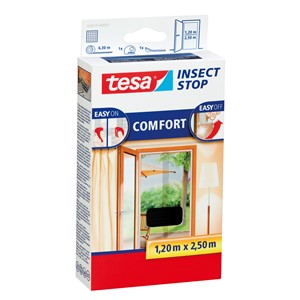 tesa 55910-00021 - Fliegengitter Insect Stop Klett COMFORT für Türen, anthrazit