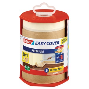 tesa 56767-00000 - Easy Cover® Premium S, Abdeckpapier + Abdeckband, braun/beige