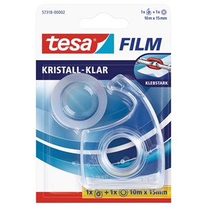 tesa 57318-00002 - film® kristall-klar, 10 m x 15 mm + Handabroller