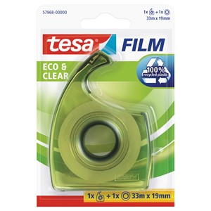 tesa 57968-00000 - film® Eco & Clear, 33 m x 19 mm + Handabroller