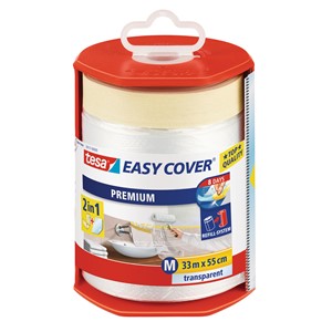 tesa 59177-00003 - Easy Cover® Premium M, Abdeckfolie + Abdeckband, transparent/beige