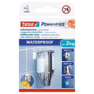 tesa 59700-00000 - Powerstrips® Waterproof Strips Large, weiß