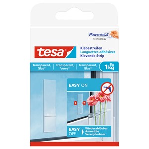 tesa 77733-00000 - Powerstrips® Klebestreifen für transparente Oberflächen und Glas