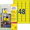 L6103-20 - Avery Zweckform Wetterfeste Folienetiketten 45,7x21,2 mm, 20 Bögen, Polyester, gelb