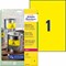 L6111-20 - Avery Zweckform Wetterfeste Folienetiketten 210x297 mm, 20 Bögen, Polyester, gelb