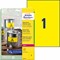 L6111-8 - Avery Zweckform Wetterfeste Folienetiketten 210 x 297 mm, 8 Bögen, gelb