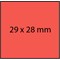 ME-30007369 - METO Etiketten für Preisauszeichner (29x28 mm, 3-zeilig, 3.500 Stück, permanent haftend) 5 Rollen à 700 Stück, fluor rot