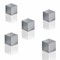 BA728 - SIGEL SuperDym-Magnete stark, Cube-Design, Aluminium, silbergrau, 5er Pack