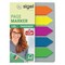 HN611 - Sigel Haftmarker Film mit Clip, Pfeil, 5 Farben auf Karte mit Clip in edler Edelstahl-Optik