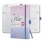 J3347 - SIGEL Wochenkalender Jolie 2023, Butterfly Confetti Candy, violett/rosa, ca. A5, Hardcover, mit Stickerbogen