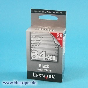 Lexmark 18C0034E - Tintenpatrone Nr. 34XL, schwarz