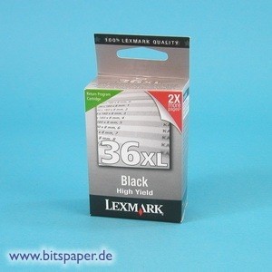 Lexmark 18C2170E - Rückgabe-Tintenpatrone Nr. 36XL, schwarz, hohe Füllmenge
