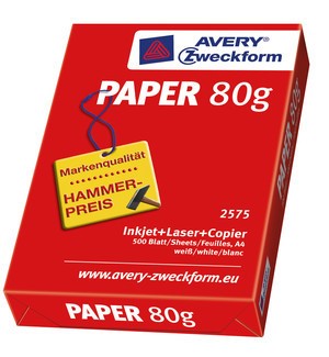 Avery Zweckform 2575 - Multifunktionspapier, weiß, A4, 80g, 500 Blatt