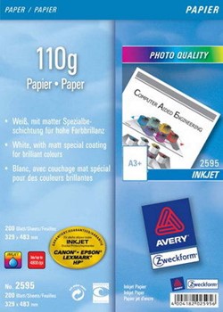 Avery Zweckform 2595 - Inkjet-Papier, matt, A3 plus, 110g