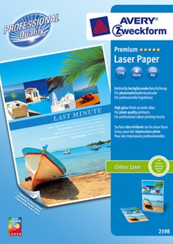 Avery Zweckform 2598 - Premium Farblaser Photopapier, A4, 150g