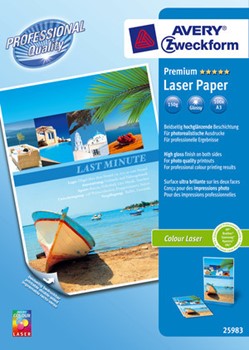 Avery Zweckform 25983 - Premium Farblaser Photopapier, A3, 150g