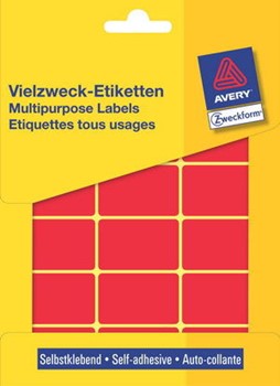 Avery Zweckform 3384 - Vielzweck-Etiketten 38x24 mm, 522 Etiketten, rot