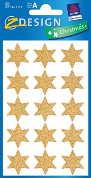 Z-Design 4112 - Weihnachtliche Sticker beglimmert Sterne gold