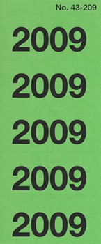 Avery Zweckform 43-209 - Vorgedruckte Jahreszahlen 2009, 60x26 mm, 100 Etiketten, grün