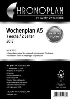 Avery Zweckform 50233xxx - Chronoplan Wochenplan A5 2013