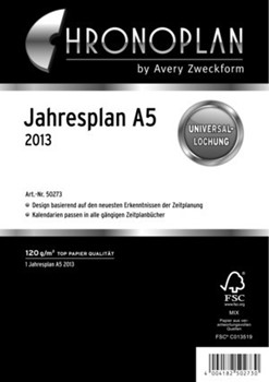 Avery Zweckform 50273xxx - Chronoplan Jahresplan A5 2013