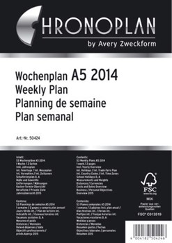 Avery Zweckform 50424xxx - Chronoplan Wochenplan A5, 2014, weiß