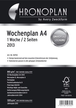 Avery Zweckform 50703xxx - Chronoplan Wochenplan A4 2013