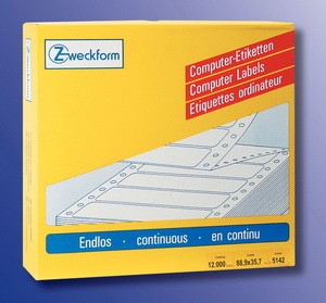 Avery Zweckform 5142 - Endlos-Computeretiketten 88,9x35,7 mm, 12000 Etiketten, 3-bahnig