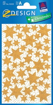 Z-Design 52225 - Weihnachtliche Sticker beglimmert Sterne gold