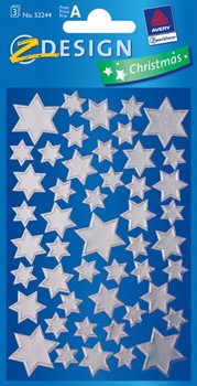 Z-Design 52244 - Weihnachtssticker Glanzfolie Sterne silber