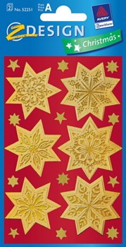 Z-Design 52251 - Weihnachtssticker Goldfolie Relief Sterne gold