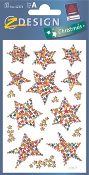 Z-Design 52272 - Weichnachten Papier Sticker, Sterne, geprägt